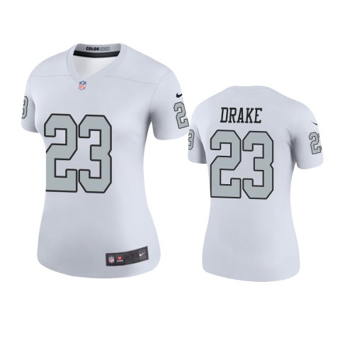 Women's Las Vegas Raiders #23 Kenyan Drake White Color Rush Legend Jersey