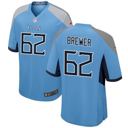 Men's Tennessee Titans #62 Aaron Brewer Blue Game Nike Jersey