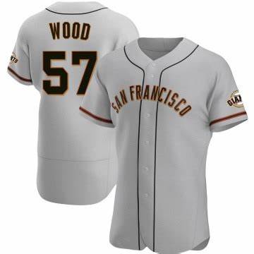 Men's San Francisco Giants #57 Alex Wood Gray Flex Base Nike Jersey