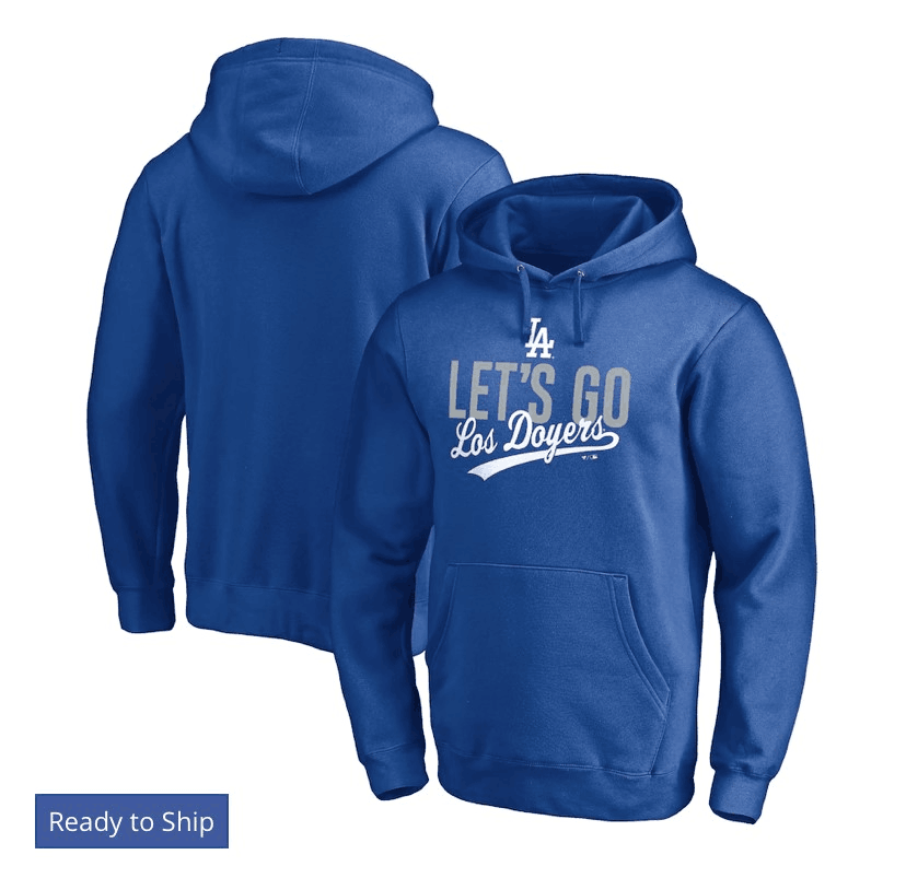 Men's Los Angeles Dodgers Blue Pullover Hoodie