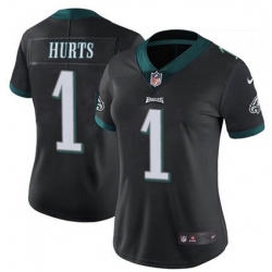 Women Philadelphia Eagles #1 Jalen Hurts Limited Black Vapor Untouchable NFL Jersey