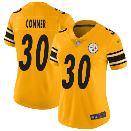 Nike Steelers #30 James Conner Gold Women's Stitched NFL Limited Inverted Legend Jersey