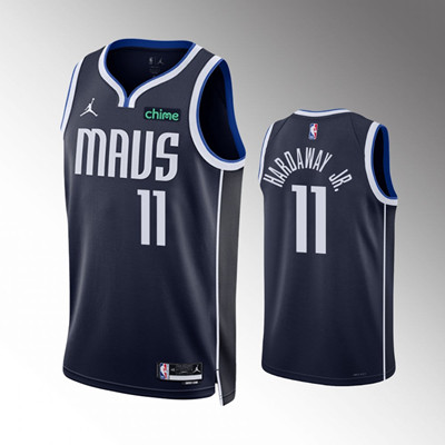 Men's Dallas Mavericks #11 Tim Hardaway Jr. Navy Statement Edition Stitched Basketball Jersey