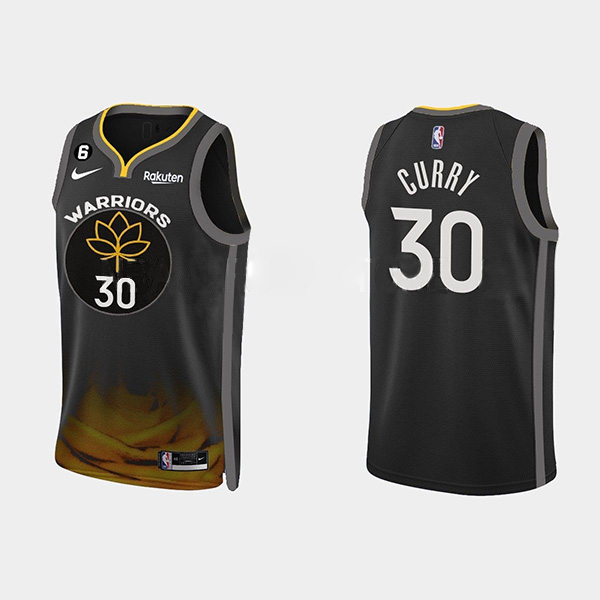 Men's Golden State Warriors #30 Stephen Curry Black 2022-23 City edition Stitched Basketball Jersey