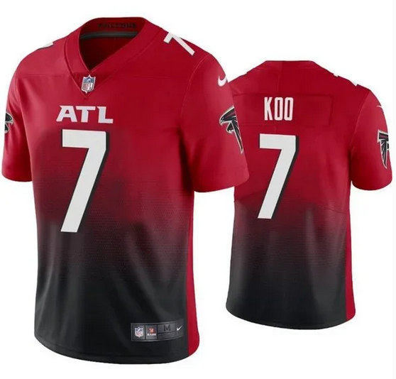 Men's Atlanta Falcons #7 Younghoe Koo Red Black Vapor Untouchable Limited Stitched Jersey