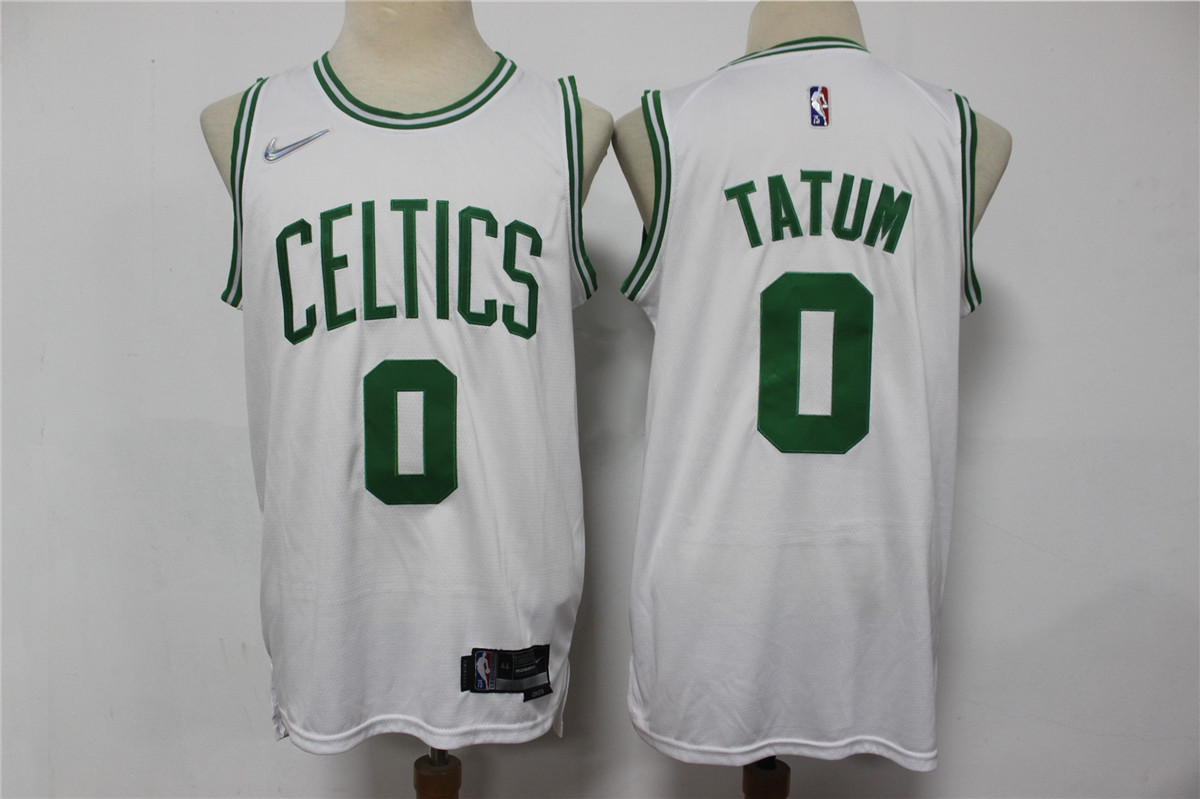 Men's Boston Celtics #0 Jayson Tatum White 75th Anniversary Diamond 2021 Stitched Jersey