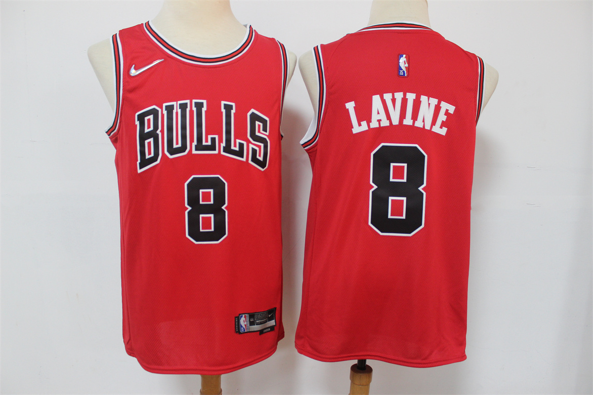 Men's Chicago Bulls #8 Zach LaVine Red Nike 75th Anniversary Diamond 2021 Stitched Jersey