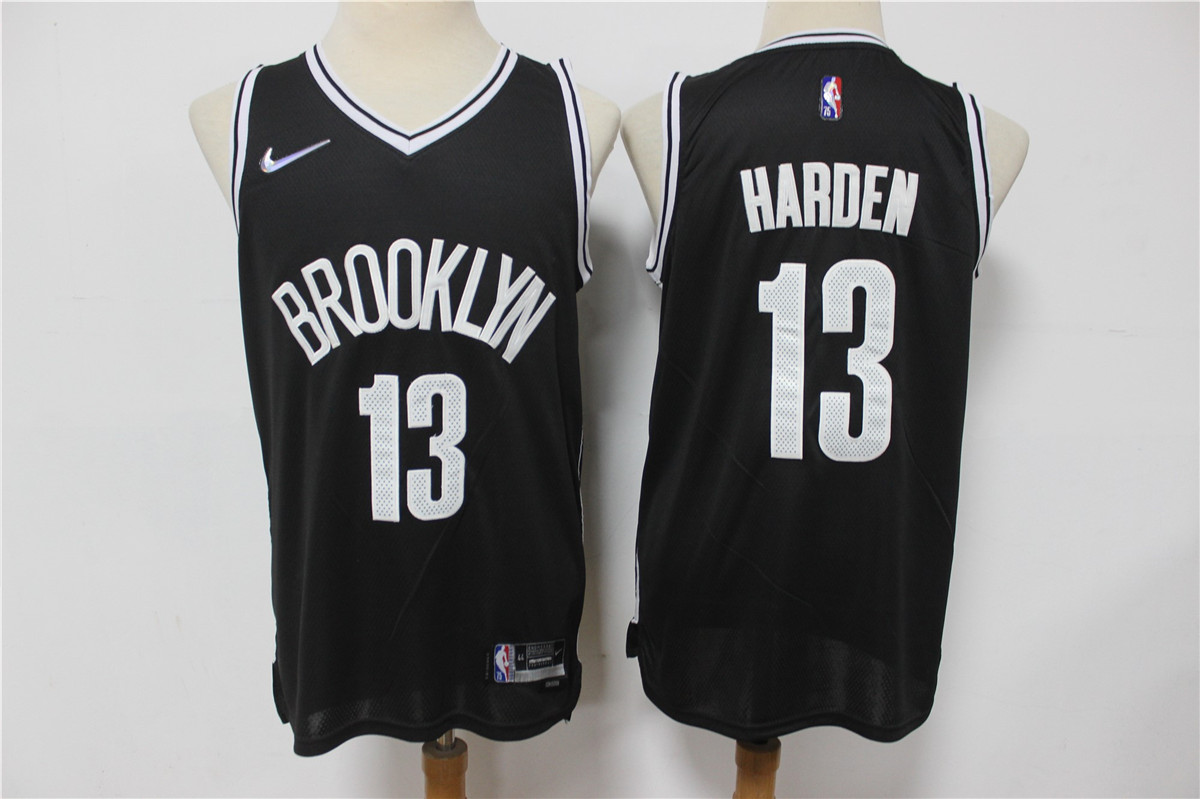 Men's Brooklyn Nets #13 James Harden Black 75th Anniversary Diamond 2021 Stitched Jersey