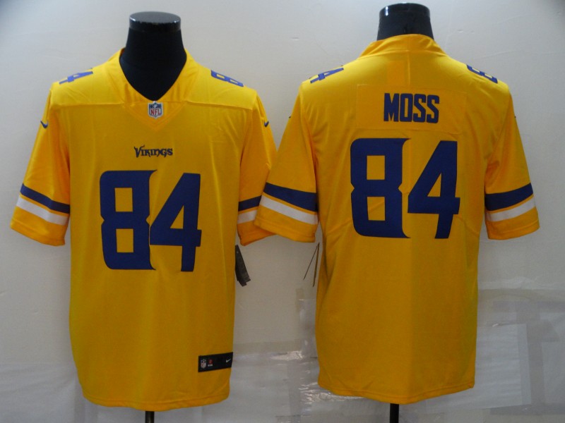 Men's Minnesota Vikings #84 Randy Moss Gold Inverted Legend Stitched NFL Nike Limited Jersey