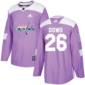 Men's Washington Capitals #26 Nic Dowd Adidas Authentic Fights Cancer Practice Jersey - Purple