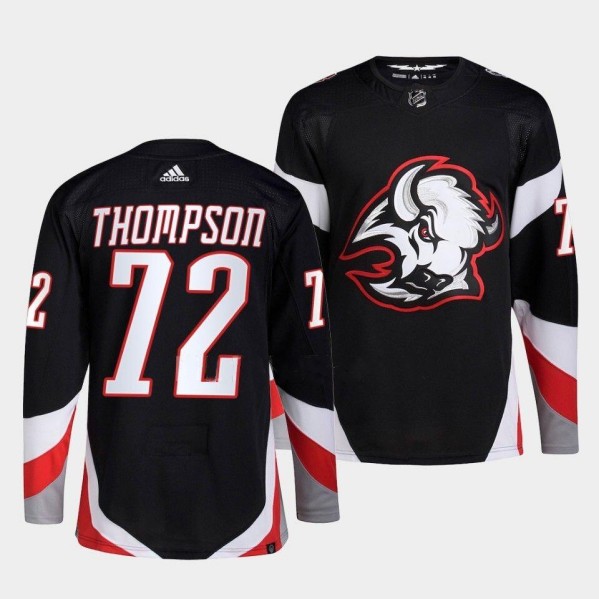 Men's Buffalo Sabres #72 Tage Thompson Black 2022-23 Stitched Jersey