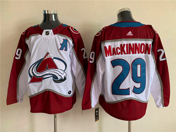 Men's Colorado Avalanche #29 Nathan MacKinnon With A Ptach White Stitched Jersey