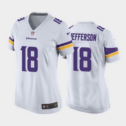 Women's Minnesota Vikings #18 Justin Jefferson White game jersey