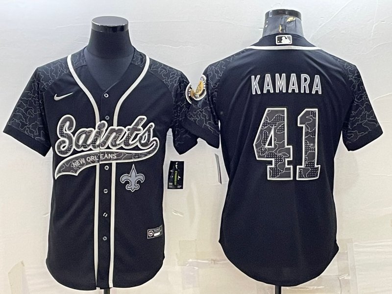 Men's New Orleans Saints #41 Alvin Kamara Black Reflective Limited Stitched Football Jersey