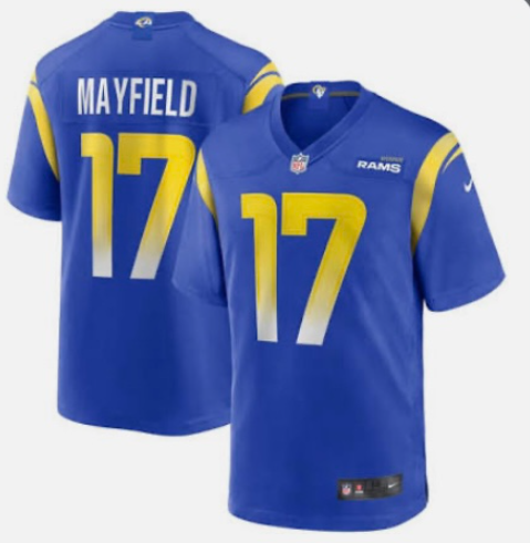 Men's Los Angeles Rams #17 Baker Mayfield Royal Vapor Untouchable Limited Stitched Football Jersey