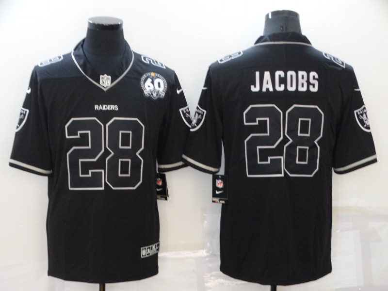 Men's Las Vegas Raiders #28 Josh Jacobs Black Shadow 2021 Vapor Untouchable Stitched Nike Limited Jersey