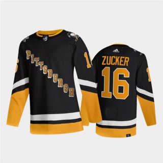 Men's Pittsburgh Penguins #16 Jason Zucker Black 2021-2022 Stitched Jersey