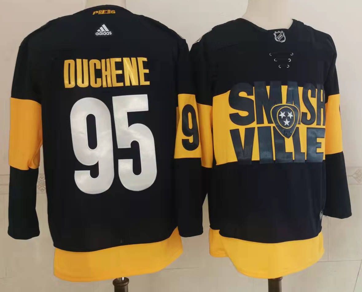 Men's Nashville Predators #95 Matt Duchene Black 2022 Stadium Series adidas Stitched NHL Jersey