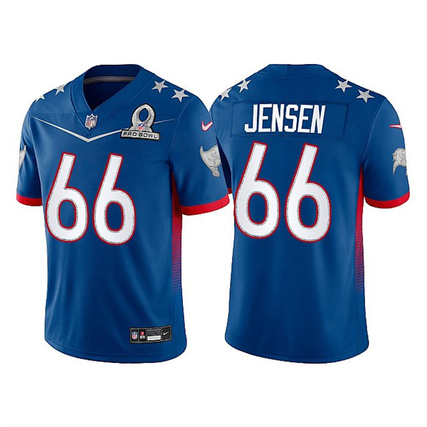 Men's Tampa Bay Buccaneers #66 Ryan Jensen 2022 NFC Royal Pro Bowl Stitched Jersey