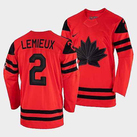 Men's Canada Hockey Mario Lemieux Red 2022 Winter Olympic #2 Gold Winner Jersey