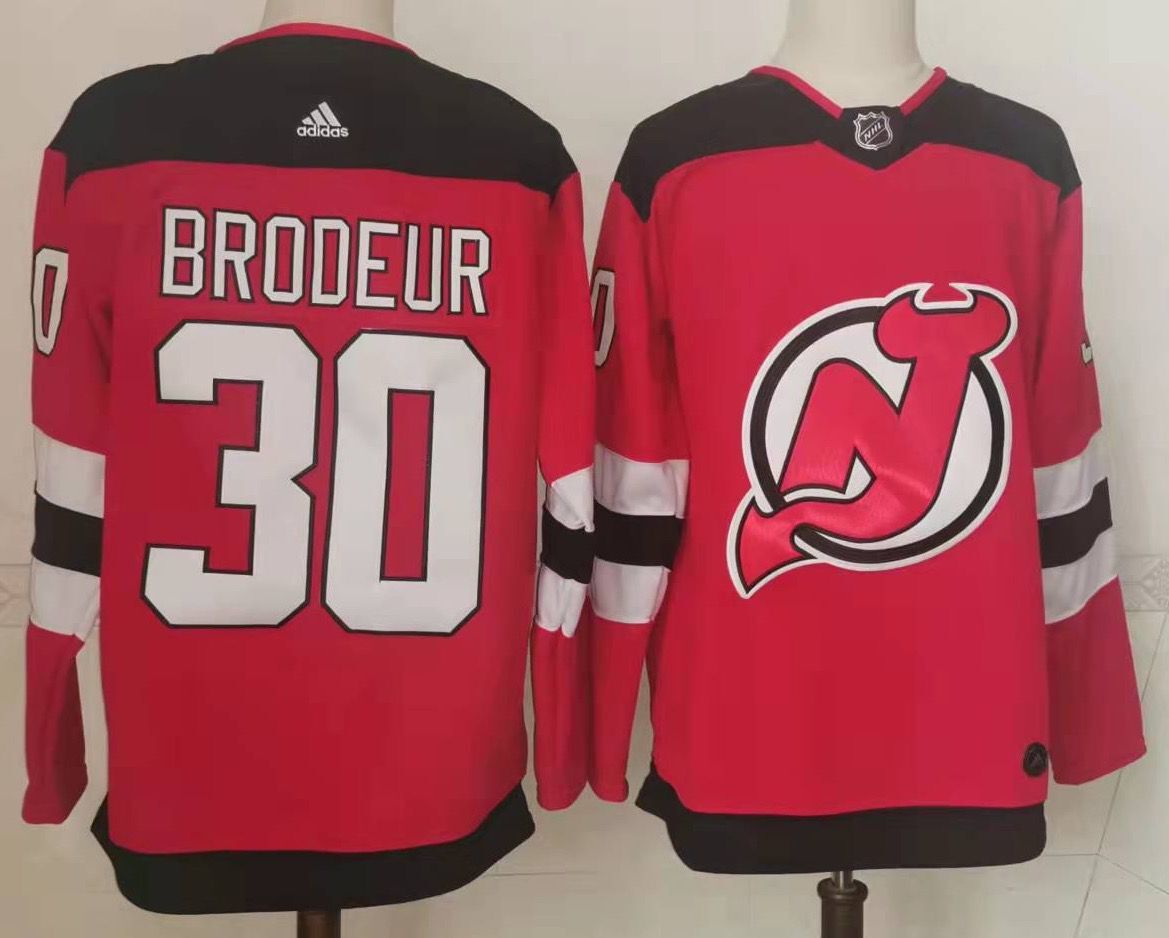 Men's New Jersey Devils #30 Martin Brodeur Red Authentic Jersey