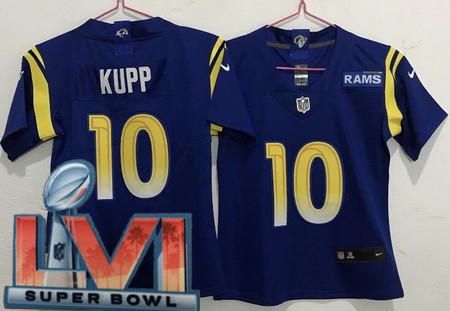 Women's Los Angeles Rams #10 Cooper Kupp Limited Royal 2022 Super Bowl LVI Bound Vapor Jersey