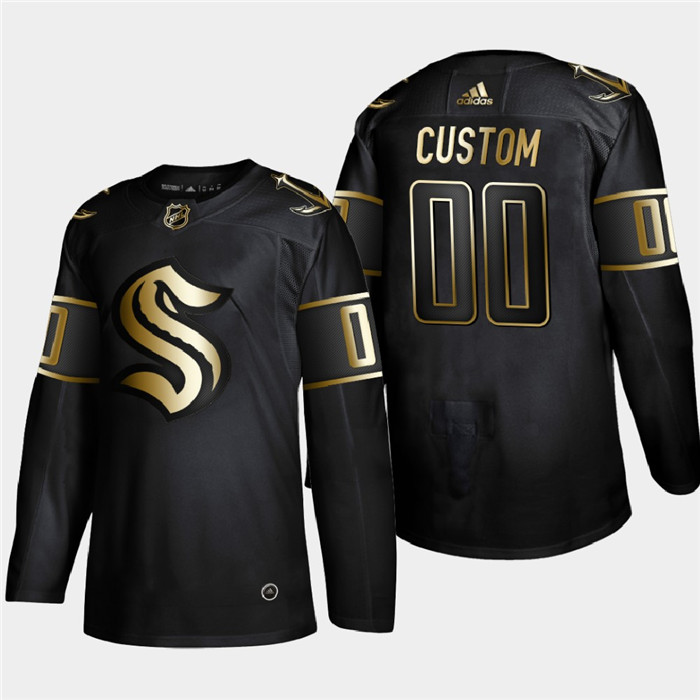 Seattle Kraken Custom Men's Adidas Black Golden Edition Limited Stitched NHL Jersey