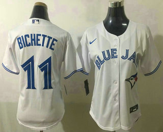 Women's Toronto Blue Jays #11 Bo Bichette White Stitched MLB Cool Base Nike Jersey