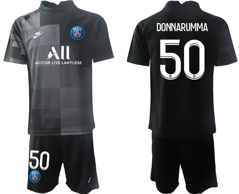 Men 2021-2022 Club Paris St German black goalkeeper 50 Soccer Jersey