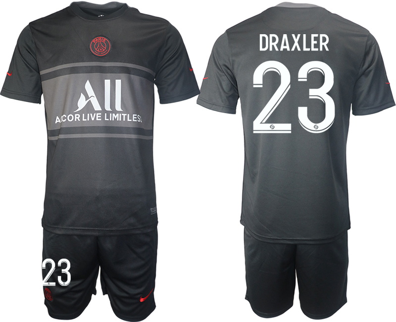 Men 2021-2022 Club Paris St German Second away black 23 Soccer Jersey