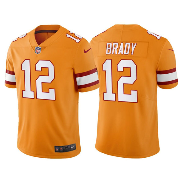 Men's Tampa Bay Buccaneers #12 Tom Brady Orange Vapor Untouchable Limited Stitched Jersey