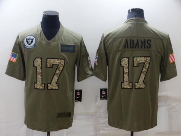 Men's Las Vegas Raiders #17 Davante Adams Olive Camo Salute To Service Limited Stitched Jersey