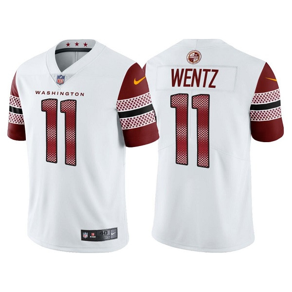 Men's Washington Commanders #11 Carson Wentz 2022 White Vapor Untouchable Stitched Jersey