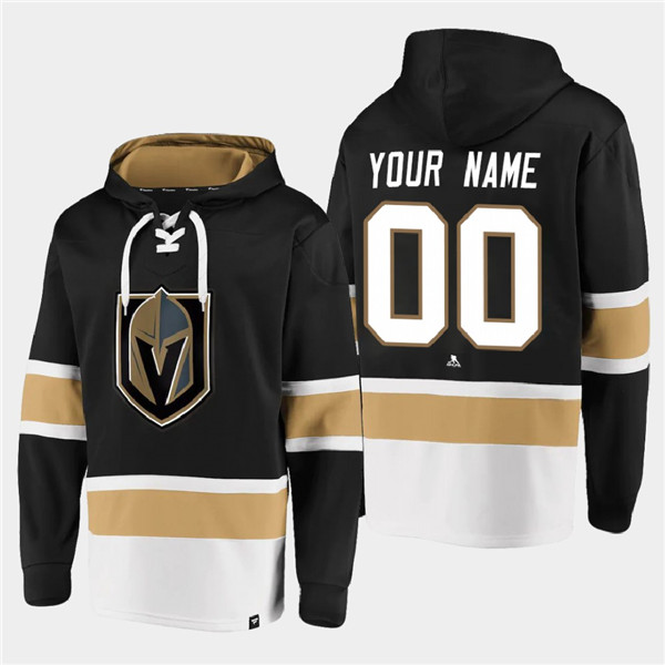 Men's Vegas Golden Knights Active Player Custom Black All Stitched Sweatshirt Hoodie