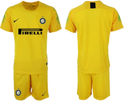 Inter Milan Blank Yellow Goalkeeper Soccer Club Jersey