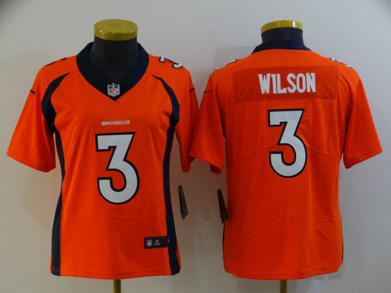 Women's Denver Broncos #3 Russell Wilson Orange 2022 Vapor Untouchable Stitched NFL Nike Limited Jersey