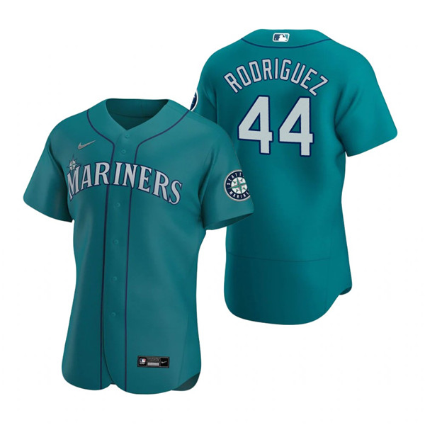 Men's Seattle Mariners #44 Julio Rodríguez Aqua Flex Base Stitched Jersey