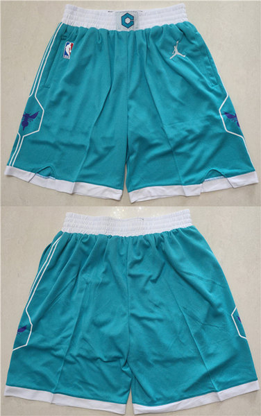 Men's Charlotte Hornets Aqua Throwback Shorts (Run Small)