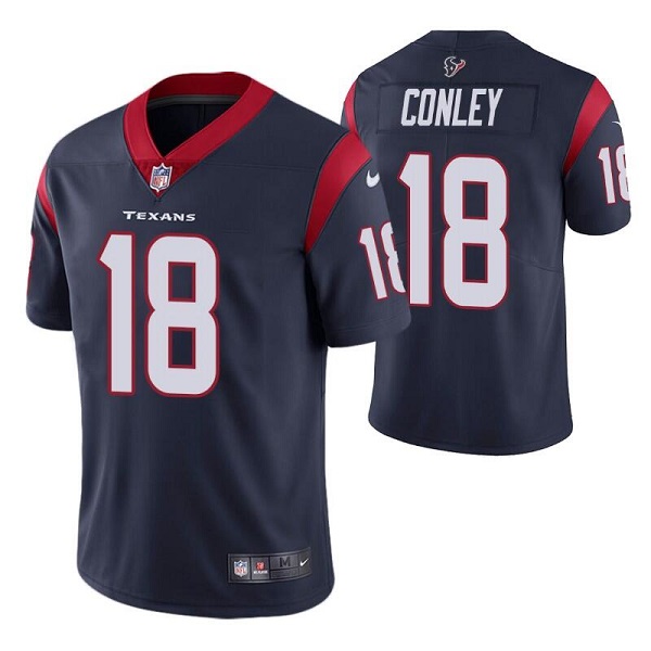 Men's Houston Texans #18 Chris Conley Navy Vapor Untouchable Limited Stitched Jersey