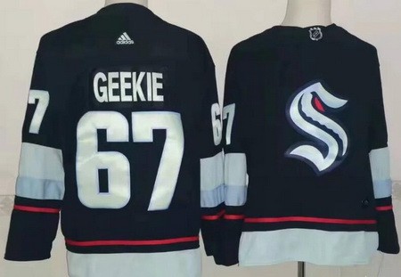 Men's Seattle Kraken #67 Morgan Geekie Navy Authentic Jersey