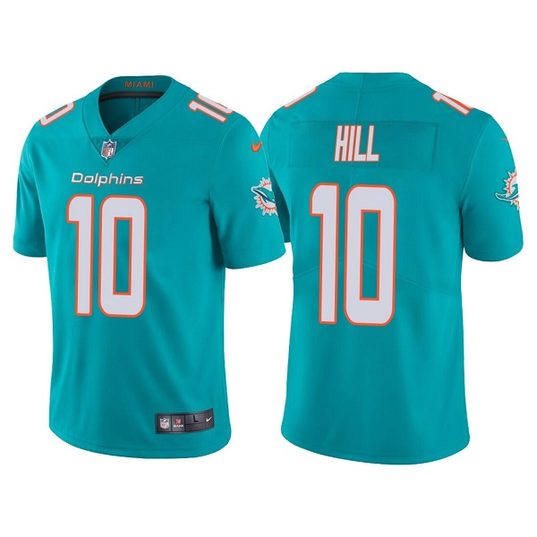 Men’s Miami Dolphins #10 Tyreek Hill Aqua Vapor Untouchable Limited Stitched Football Jersey