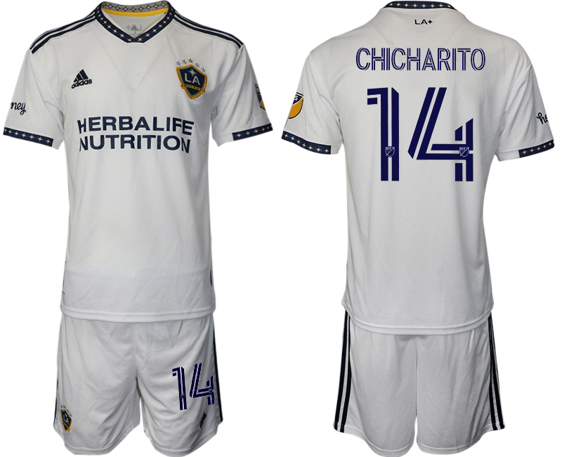 Men 2022-2023 Club Los Angeles Galaxy home white 14 Adidas Soccer Jersey