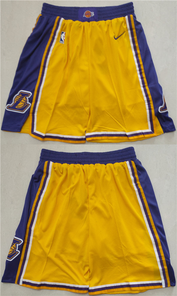 Men's Los Angeles Lakers Yellow Shorts (Run Small)