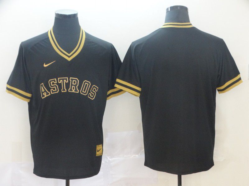 Men Houston Astros Blank Black gold Game Nike 2022 MLB Jersey