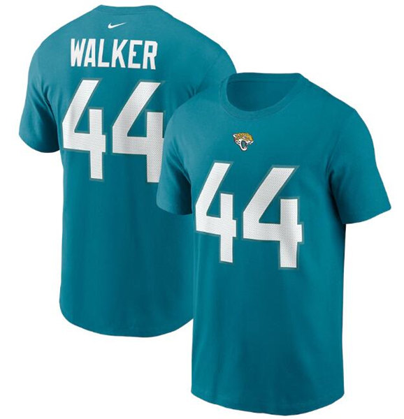 Men's Jacksonville Jaguars #44 Travon Walker 2022 Teal NFL Draft First Round Pick Player Name & Number T-Shirt