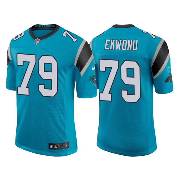 Men's Carolina Panthers #79 Ikem Ekwonu 2022 Blue Stitched Jersey