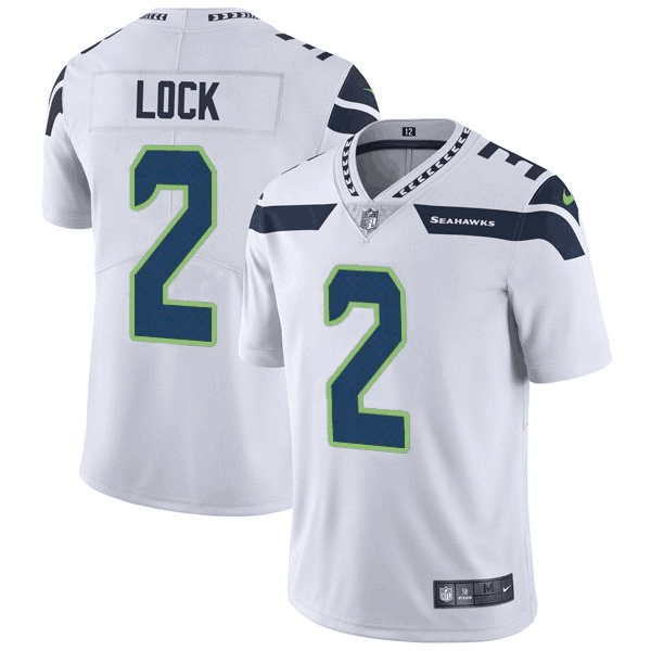 Men's Seattle Seahawks #2 Drew Lock White Vapor Untouchable Limited Stitched Jersey