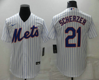 Men's New York Mets #21 Max Scherzer White Stitched MLB Cool Base Nike Jersey