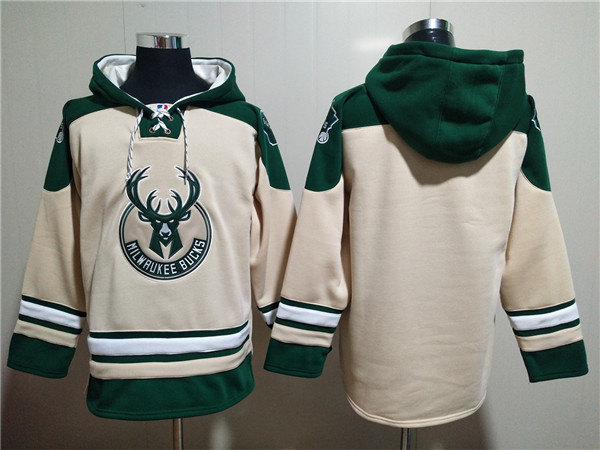 Men's Milwaukee Bucks Blank Cream Hoodie