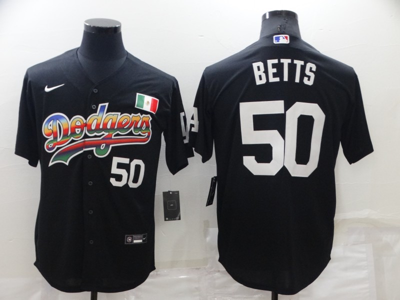 Men's Los Angeles Dodgers #50 Mookie Betts Black Mexico Cool Base Nike Jersey